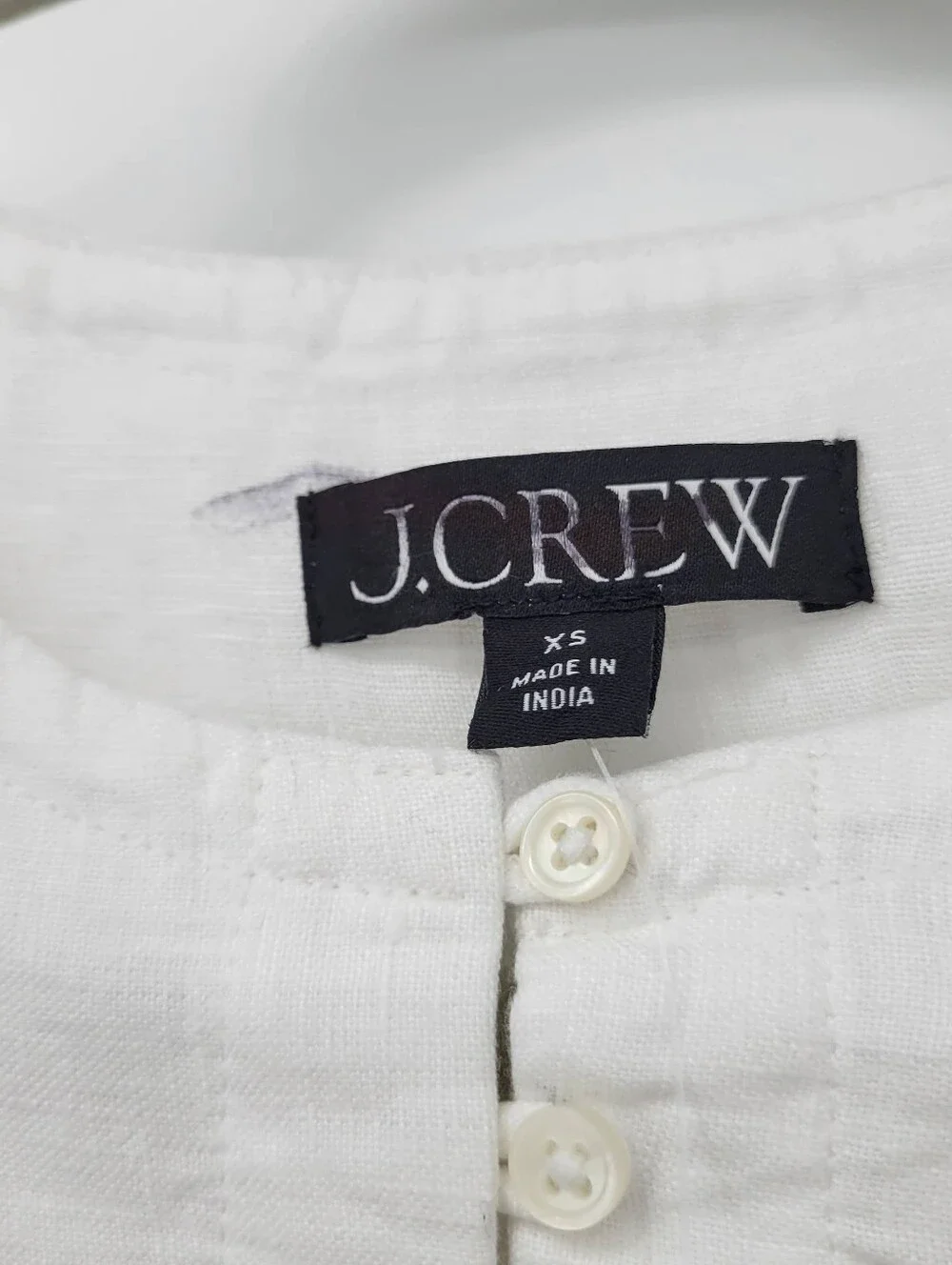 J Crew Gathered popover dress in 100% linen CJ500 Size XS NWT White Lined